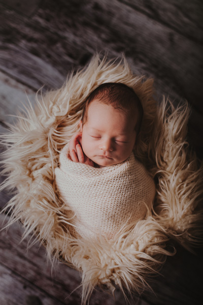 wrapped baby newborn basket