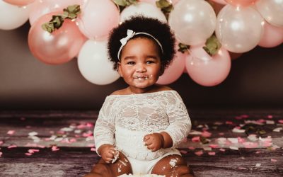 Rose Gold and Pink Girly In Studio Cake Smash | Cape Town Photographer