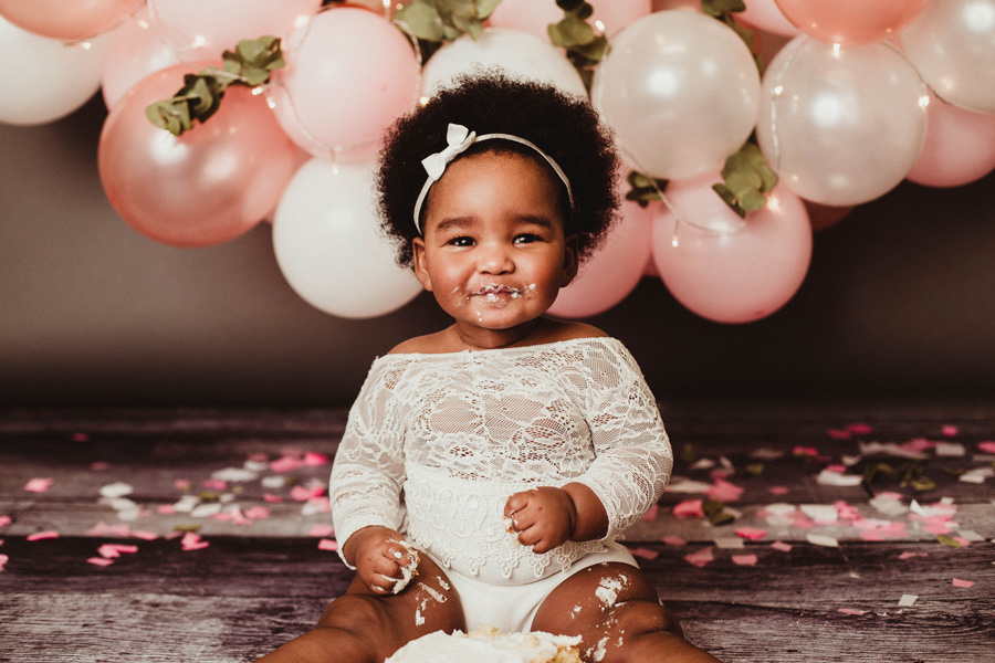 Rose Gold and Pink Girly In Studio Cake Smash | Cape Town Photographer