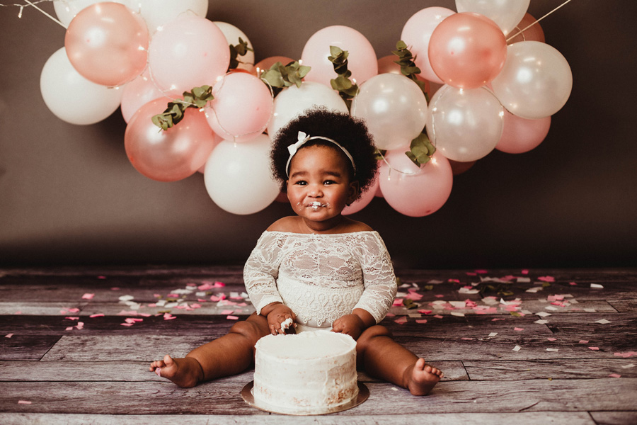 Atlanta Cake Smash Photographer | Pink Princess Baby Studio Session