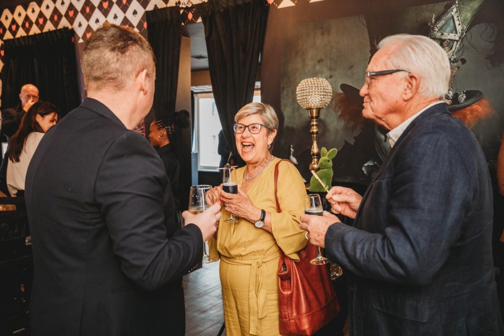 Guests enjoying gourmet canapés and drinks during the GREAT Awards celebration