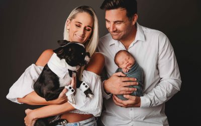 NEWBORN PHOTOGRAPHER CAPE TOWN | 8-DAY-OLD STUDIO SESSION WITH FAMILY & PUPPY