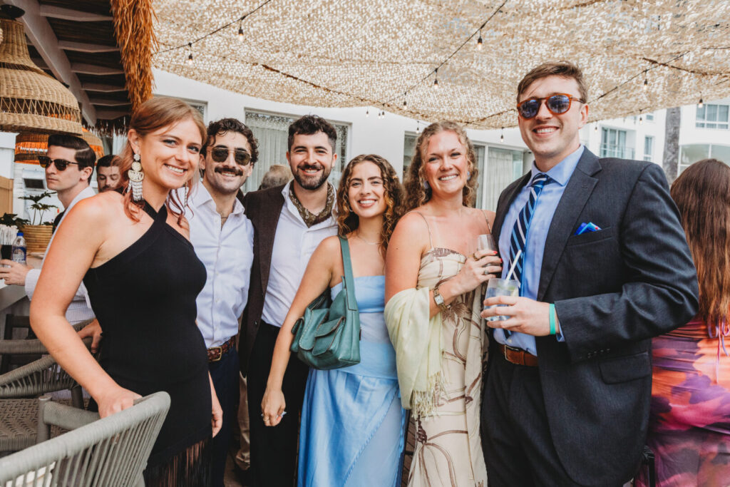 Guests enjoying welcome drinks at Cape Town wedding venue
