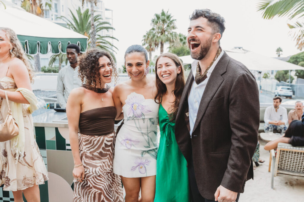 Guests enjoying welcome drinks at Cape Town wedding venue
